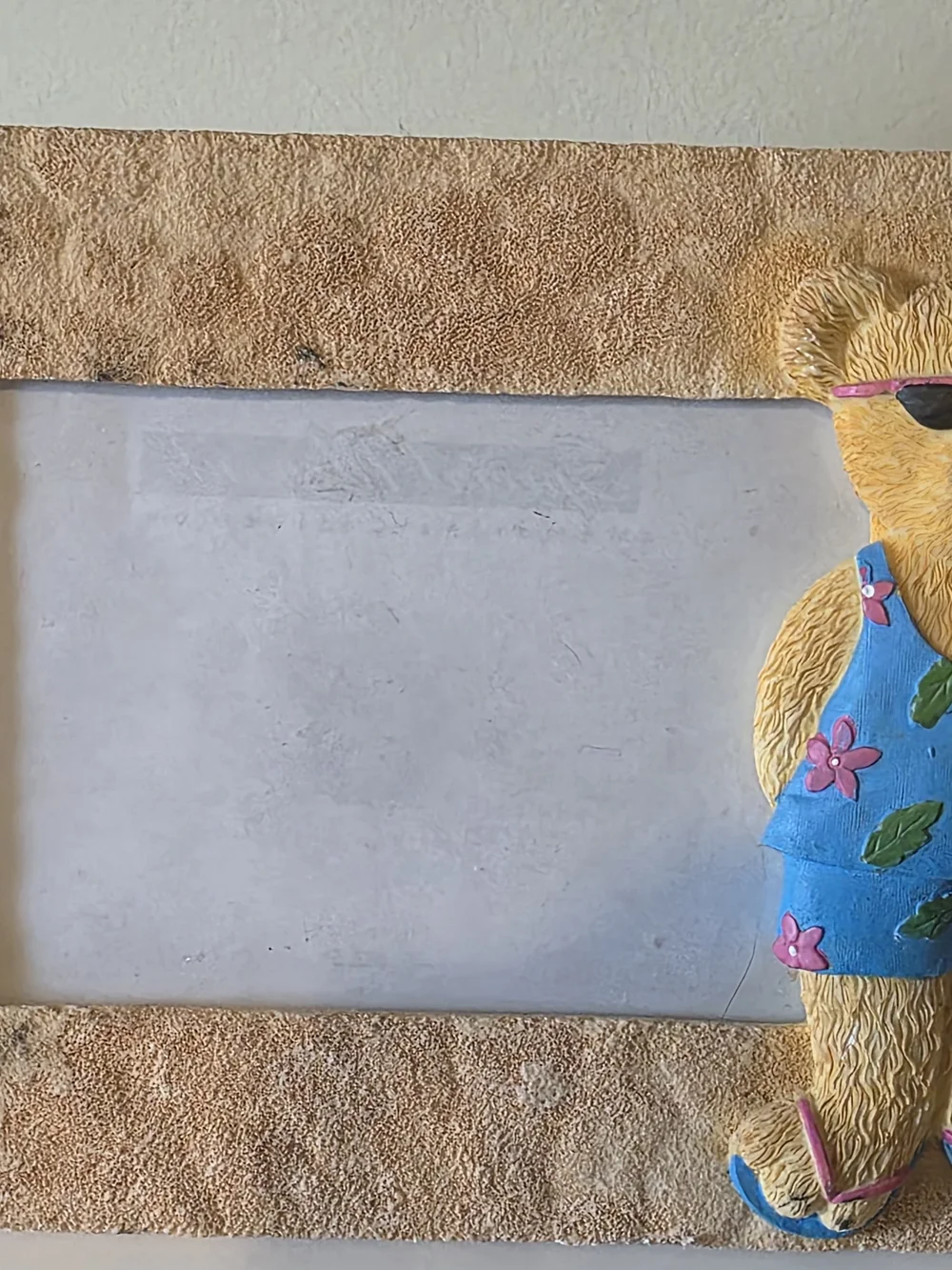 Beige Teddy Bear Beach-Themed Picture Frame (Set of 2)